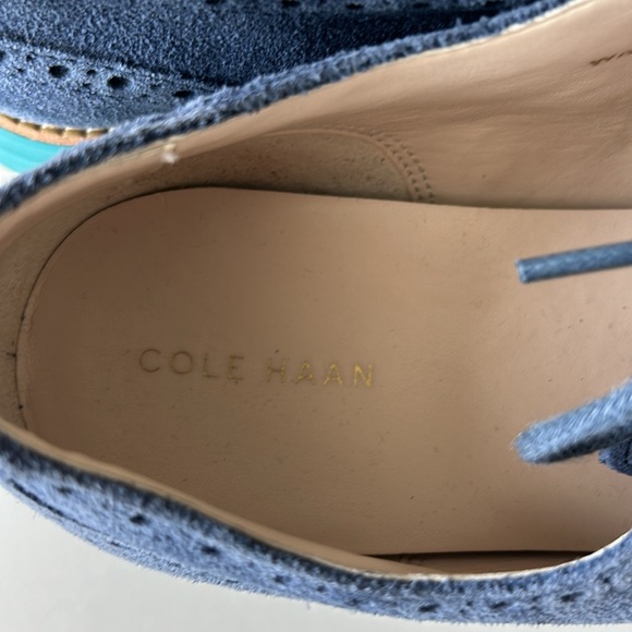 Cole Haan Lunargrand Loafers Blue Suede and Teal 9.5B - Picture 2 of 7